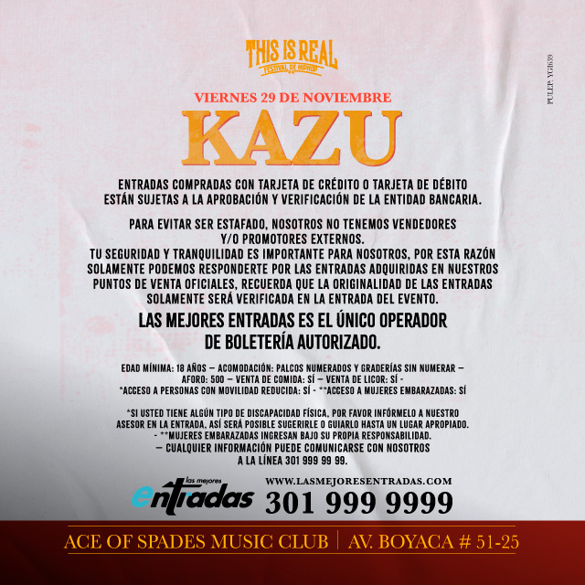 Todo lo que debes tener en cuenta para el concierto de KAZU